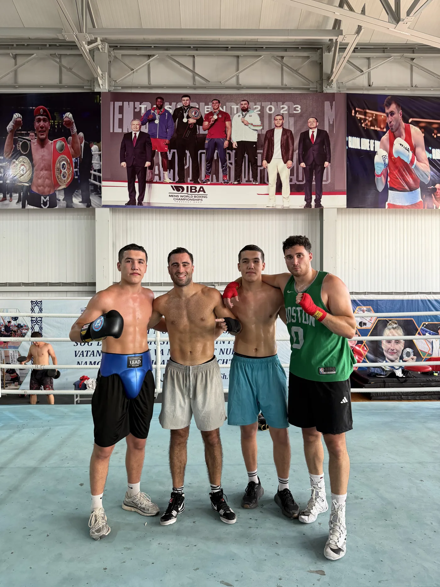 Boxer training at the Uzbek boxing camp