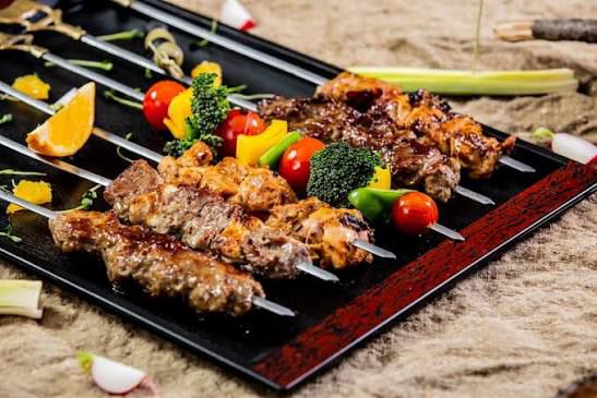 Traditional Uzbek kebab and shashlik skewers